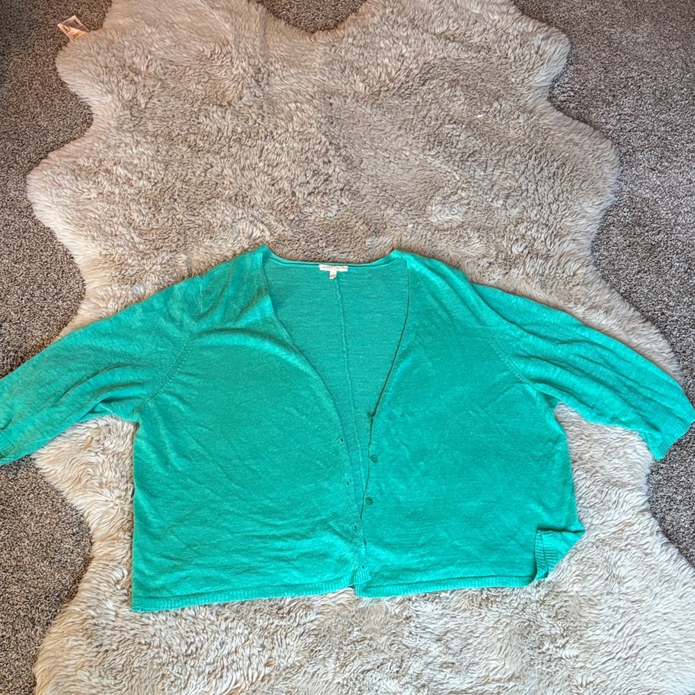 Eileen Fisher 100% Linen Sea Blue‎ Cardigan